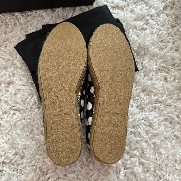 NEW IN BOX Authentic Yves Saint Laurent Embroidered Polka Dot Espadrilles - Picture 11 of 11